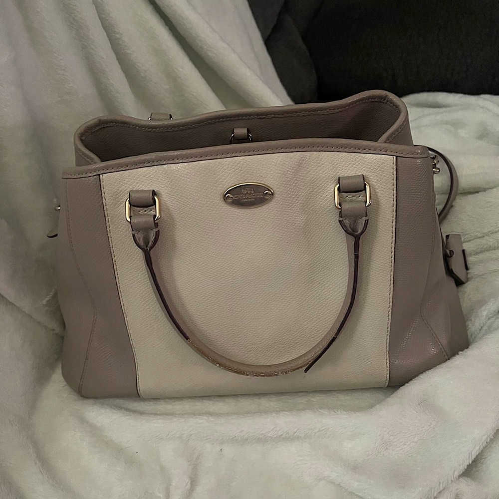 Coach Margot Carryall Color Block Crossgrain Leather Shoulder Bag Handbag Womens